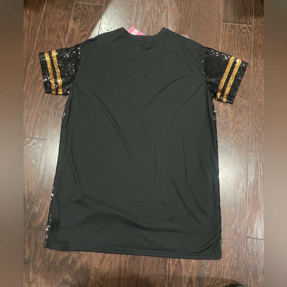 Simply Southern T-Shirt Dress Size L/XL Classy Until The Game Starts Sequin NEW - Picture 2 of 7